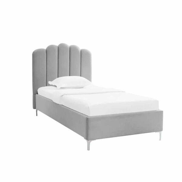 CloudShell Velvet Twin Bed – Light Grey